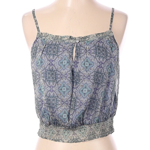 American Eagle Outfitters Boho Chiffon Camisole Top in Blue Size M - Picture 11 of 12